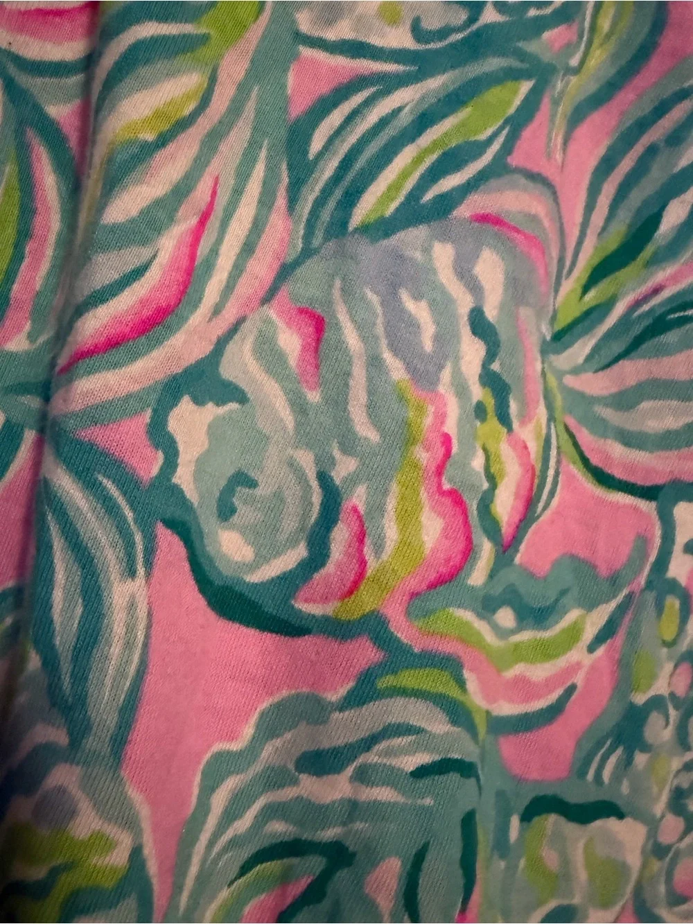 Lilly Pulitzer Sleeveless Dress Baby Lilly Tropical Floral Pink 12-18 Mo fish